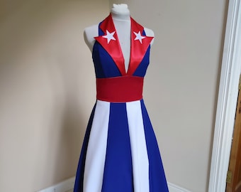 Pageant dress,Patriotic Dress  America dress,American flag dress.MADE TO MEASURE!!