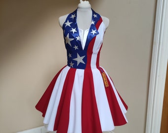 Pageant Custom order,patriotic dress,4th of July costume.