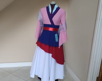 Traditional kimono style dress , cosplay Costume ,pink dress .