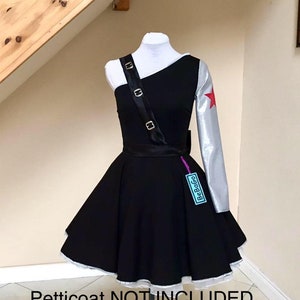Black Cosplay dress, cosplay costume army style  dress