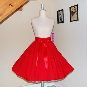 Red full circle skirt ,Swing skirt , red Christmas skirt Holiday Rockabilly skirt