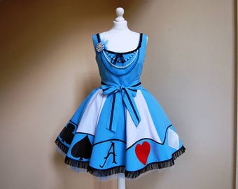 Alice adventures in Wonderland Dress, Exclusive Cosplay Costume