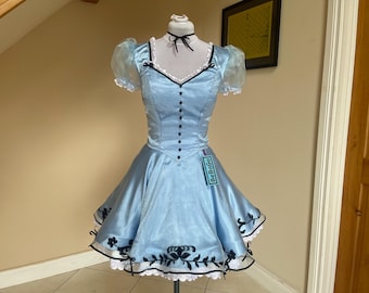 Alice in Wonderland Cosplay Dress, Light Blue Lolita  outfit , Halloween Style Alice Costume , skater dress