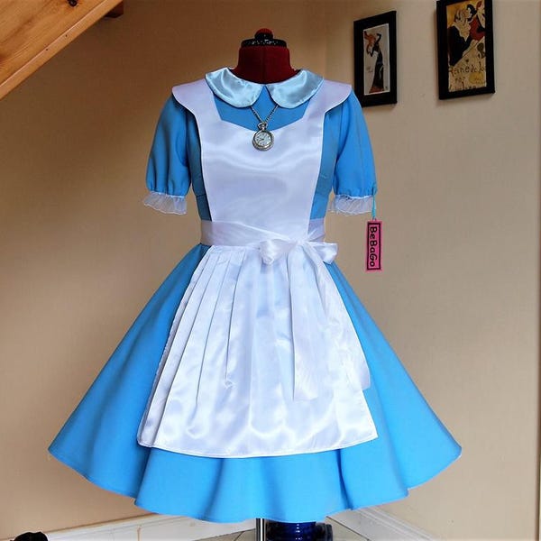 Klassische Edition von Alice's Adventures in Wonderland, Alice-Halloween-Kostüm, Alice Cosplay - Blaues Kleid