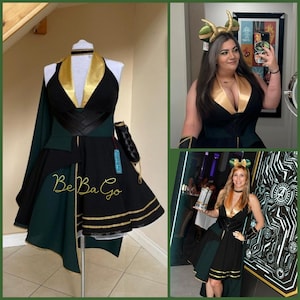 Cosplay dress, black and gold Lady dress .
