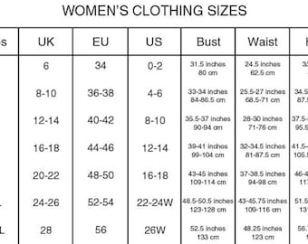 SIZE CHART and Measurement Instructions