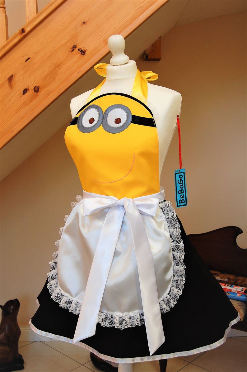 French maid minions inspired apron Retro Apron Pinup Etsy
