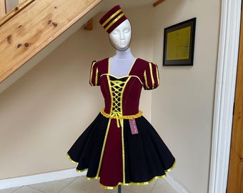 Gothic Bellhop Dress, Haunted Hotel Costume , Halloween Outfit Women, Cosplay Uniform, Themed Costume
