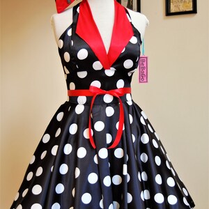 Pin up Dress Rockabilly Dress Polka Dots Black & White . - Etsy