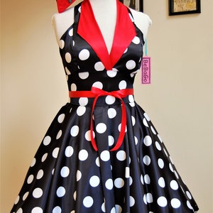 Pin up Dress Rockabilly Dress Polka Dots Black & White . - Etsy