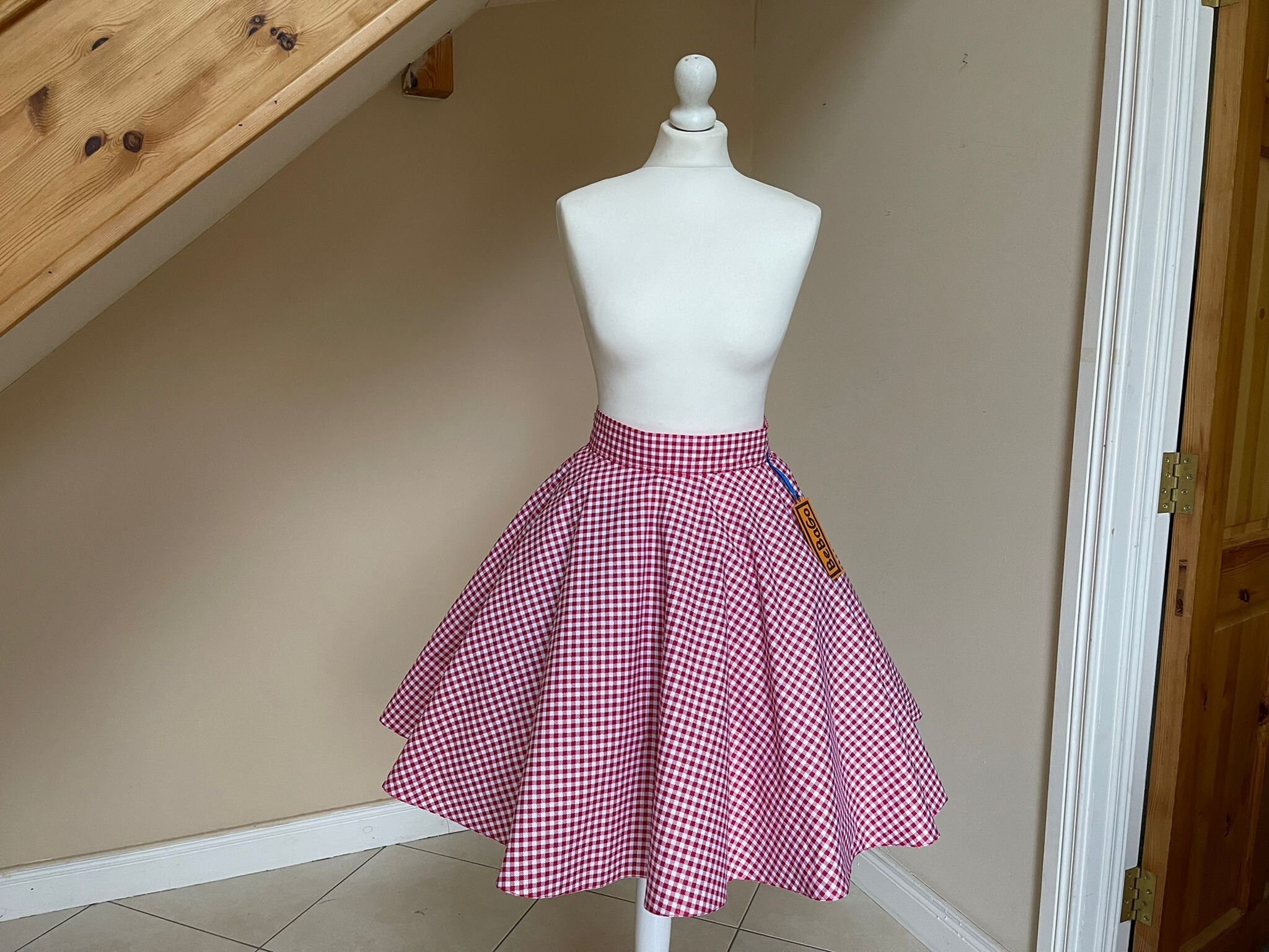 Gingham circle skirt cheap