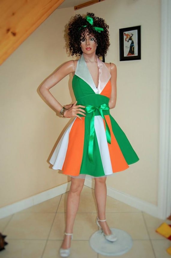St Patricks Day Costume Dress, Irish Flag Party Outfit