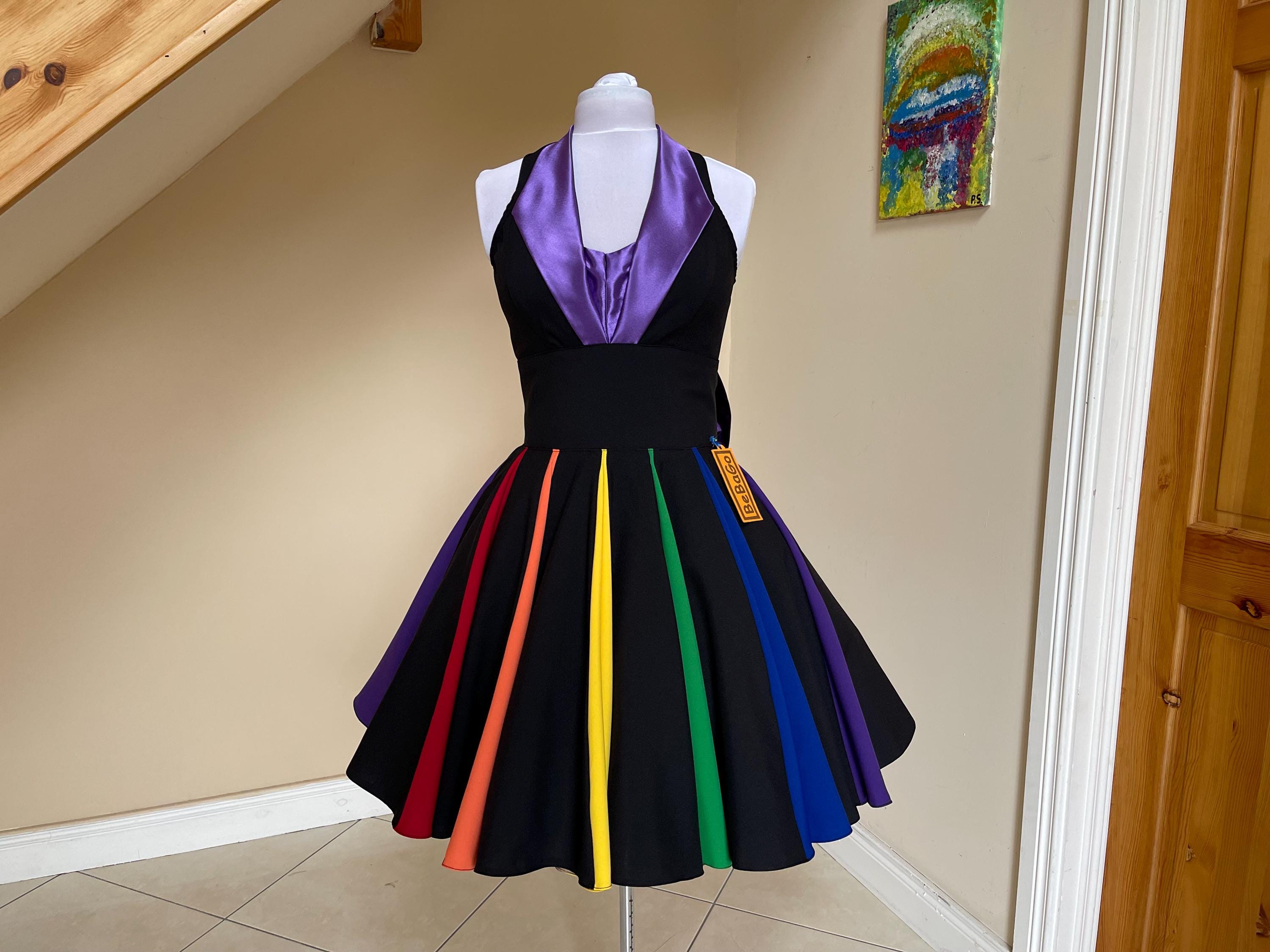 black dress with rainbow Black Rainbow Short Sleeve Tie Dye Tunic Dress – Sunshine Daydream