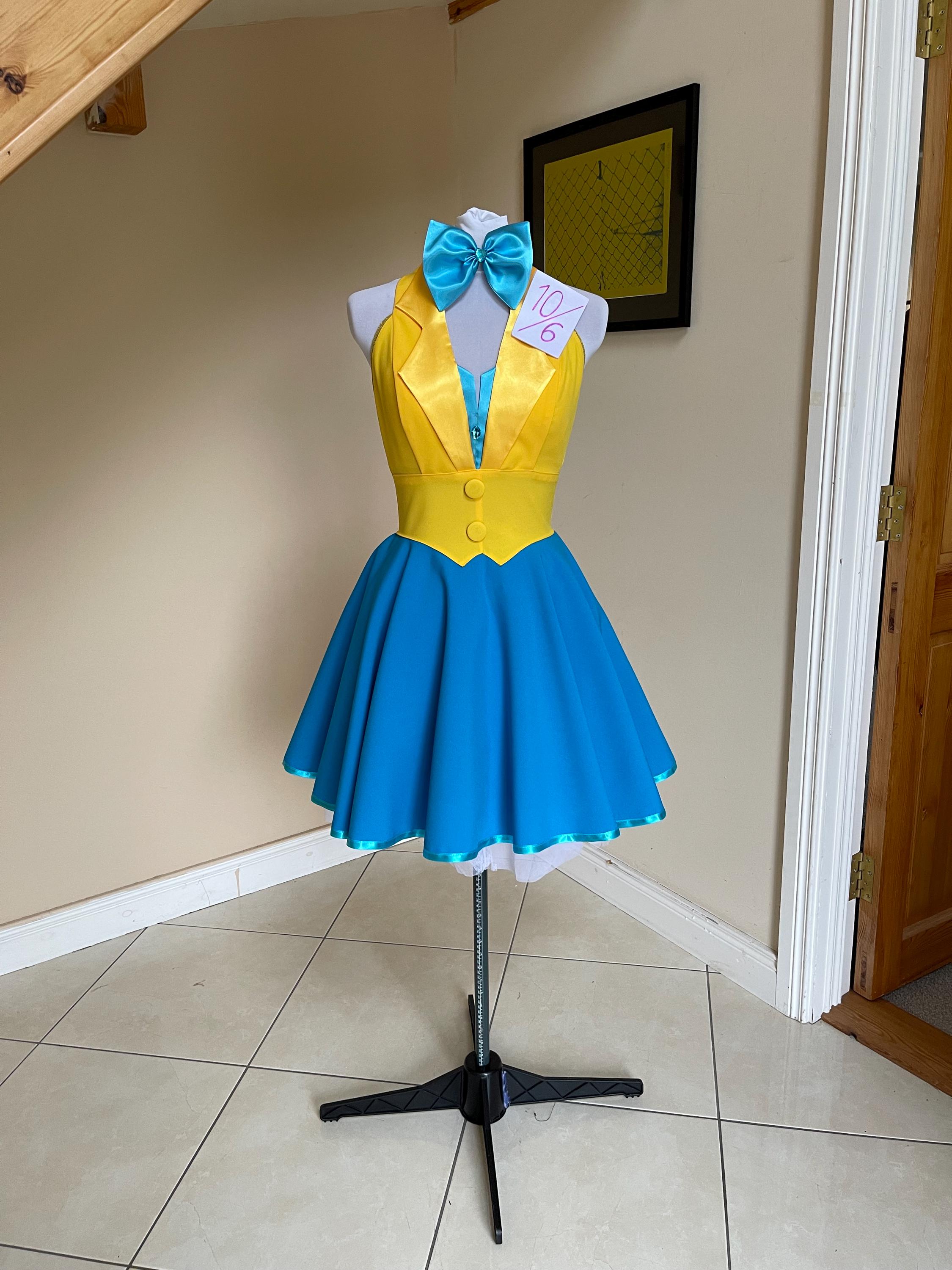 blue and yellow fancy dress Fantasy Tea Party Send us your measurements