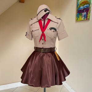 Rockabilly Military Lady dress with hat,militarily side cap