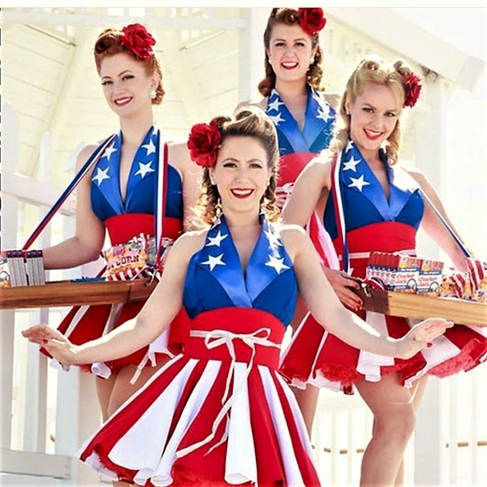 Robe Swing Patriotique USA - Drapeau Américain Vintage à Paillettes, été Sexy, Fête Independence Day
