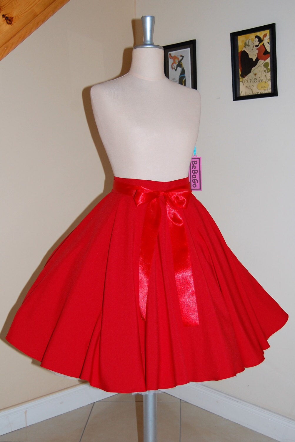el estudio Infantil Rango Falda roja de círculo completo falda swing falda roja de - Etsy México
