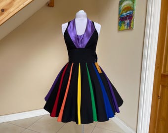 Rainbow Stripe Party Dress, Special Occasion fancy costume