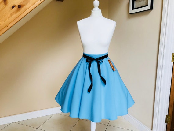 Blue full circle skirt ,Swing skirt, baby blue