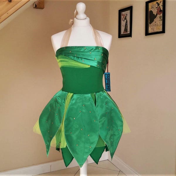 Disfraz de hada de Halloween para adultos de hada verde, vestido de hada verde, disfraz de cosplay