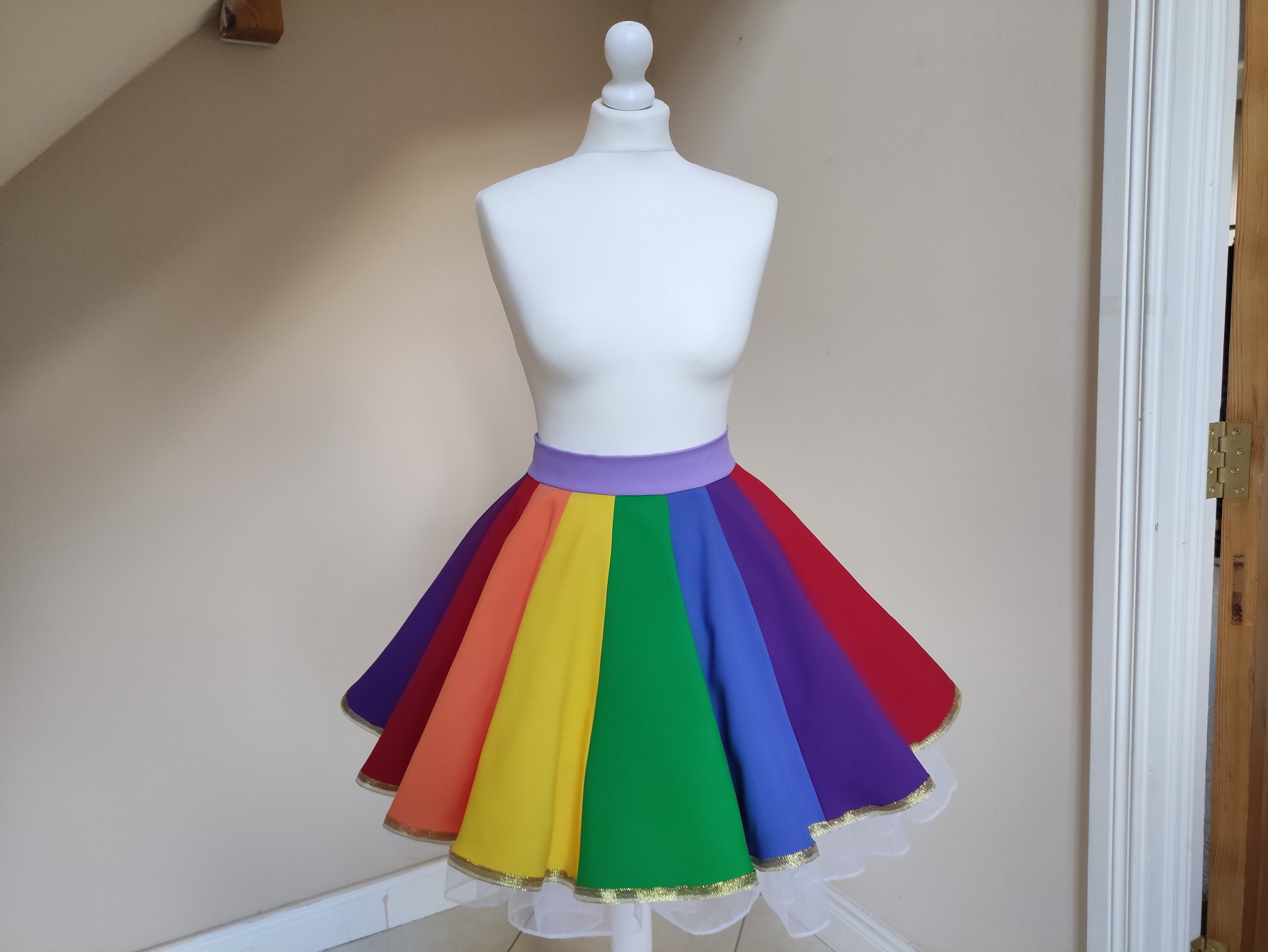 UnoSheng Gonna da donna in tulle color arcobaleno arcobaleno tutù da donna  gonna da donna rossa con glitter, 4-viola, Einheitsgröße 