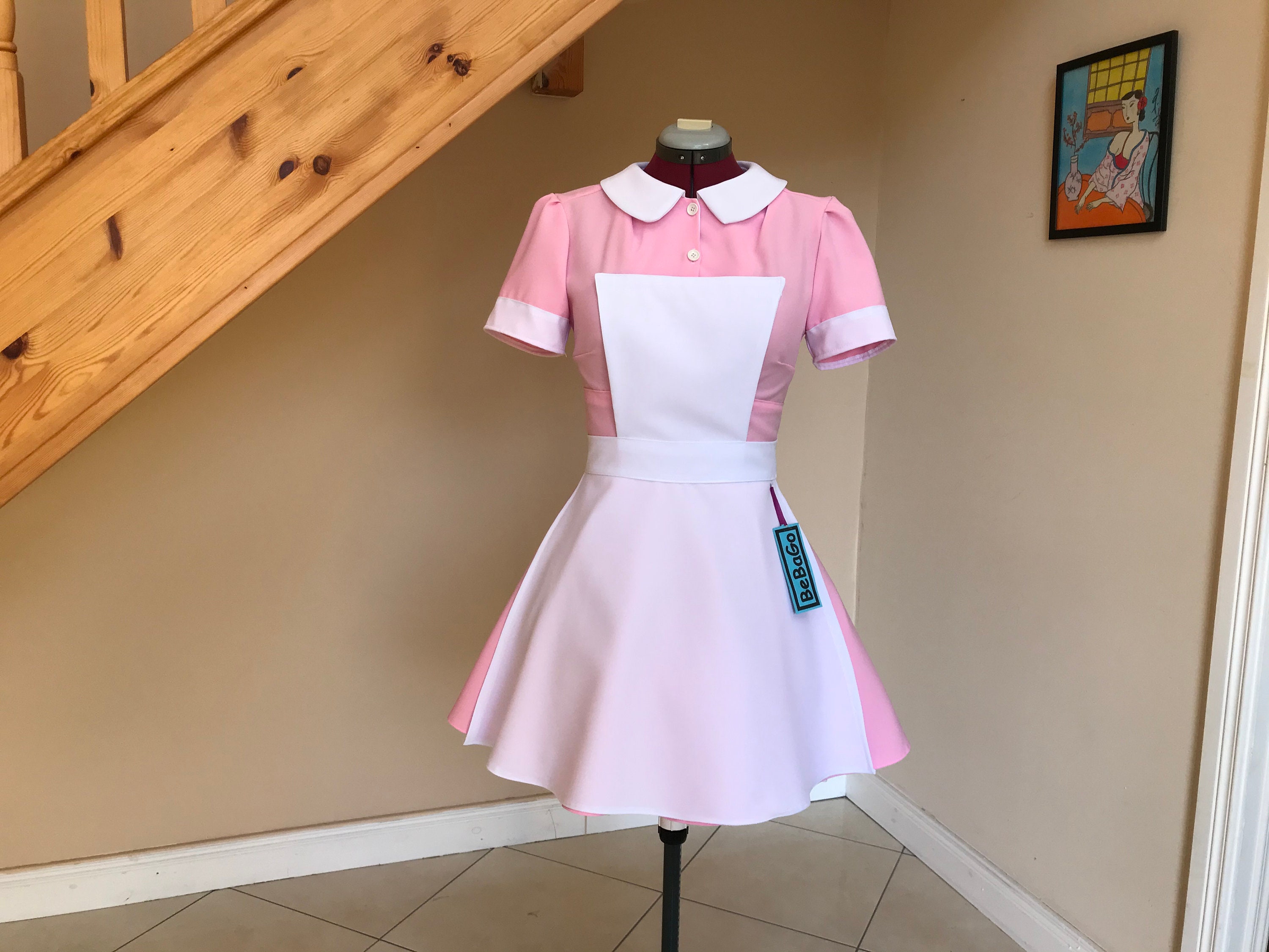 Nurse costume Maid Costume pink cosplay dress | Etsy