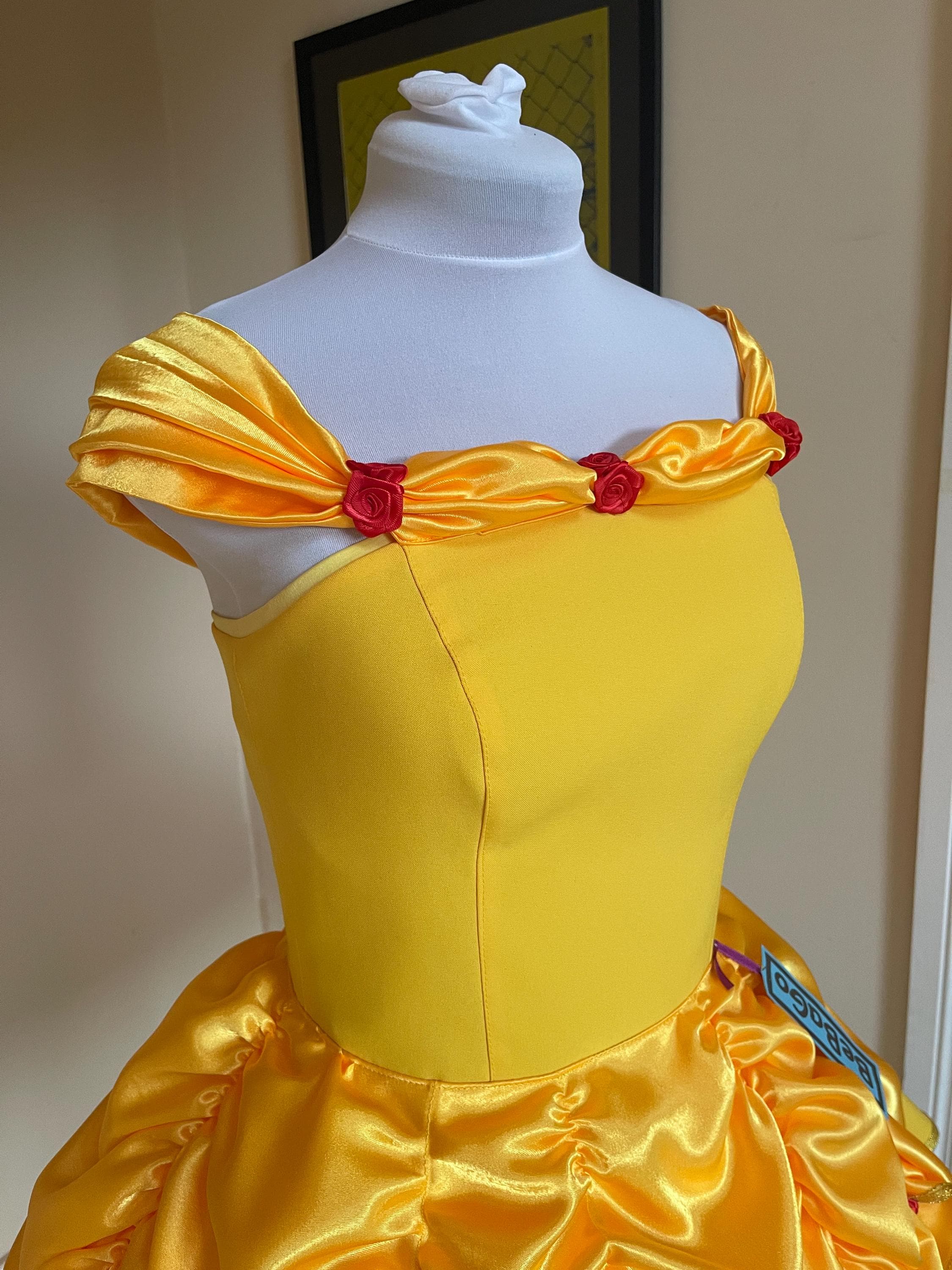 adult yellow princess dress Yellow Movie Cosplay Belle Costume Adult Princess Belle Dress