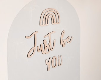 Just Be You - Rainbow Decor - Magical Girls Room Wall Decor - Wood Signs - Wood Quote - Wood Rainbow - Custom Nursery Decor - Motivational