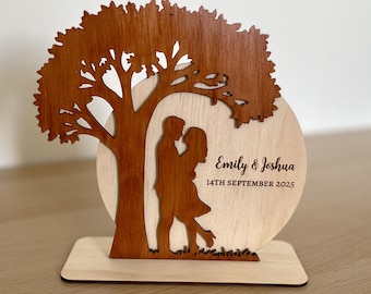 5th Anniversary Gift for Couples - Custom Wooden Keepsake - Personalized Anniversary Gift - Wedding Couple Gift -  Unique Gift Idea