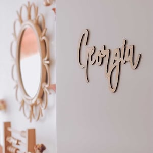 Kids Door Sign - Script Name Plaque - Wood Nursery Name Sign - Personalized Baby Gift - Kids Room Decor - Laser Cut Sign - Baby Name Plaque