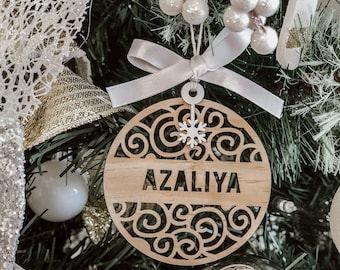 Personalized Christmas Ornament - Wood Ornament - Christmas Decorations - Name Ornament - Pet Ornament - Personalized Gift - Rustic Decor