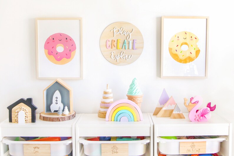 Playroom Wall Decor Rainbow Playroom Art Kids Play Room Etsy