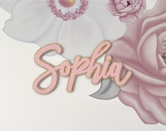 Personalised Acrylic Name Sign - Nursery Wall Decor - Custom Baby Name Sign