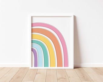 Pastel Rainbow Printable Art - Rainbow Playroom - Kids PlayRoom Decor - Neutral Playroom Decor - Instant Download