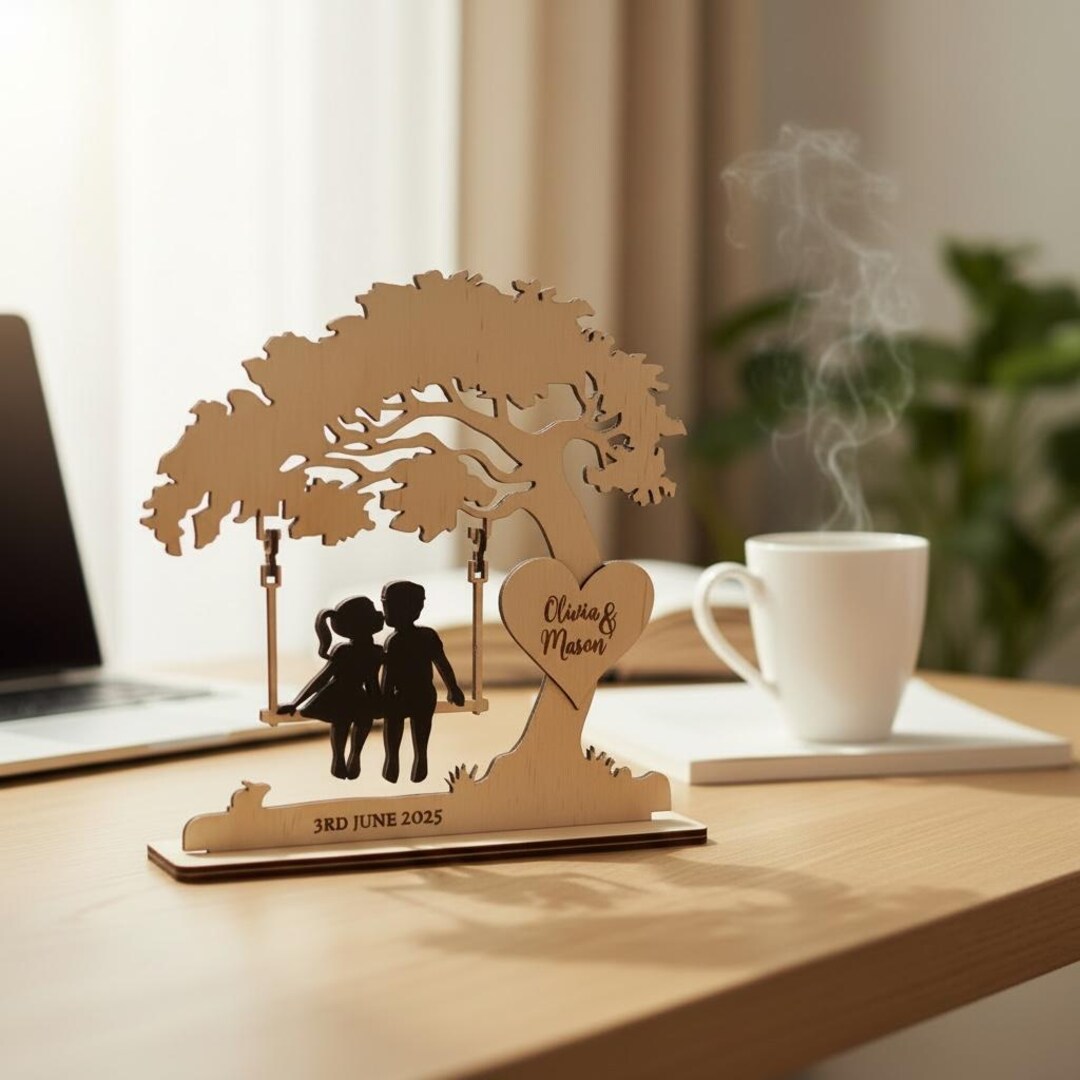 Anniversary Gift for Couple - 5th Wood Anniversary - Personalised ...
