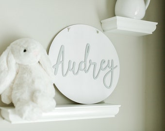 Baby Name Plaque For Nursery - Scandinavian Wall Hanging - Kids Room Decor - Wooden Nursery Name Sign - Baby Shower Gift - Home Decor