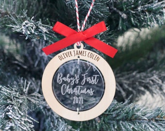 First Christmas Ornament Baby - My First Christmas Ornament - Baby's 1st Christmas Ornament -  Personalized Baby Ornament - Name Ornament