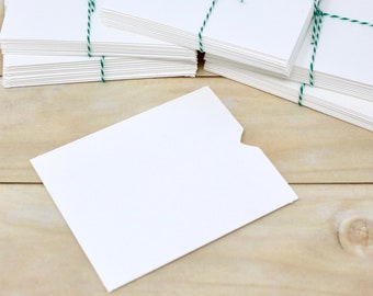 Handmade Envelopes - Set of 50 - White Open Ended Envelopes - 4" x 3 1/2" - Fits Gift Cards, Business Cards, Small Cards, Cash, etc