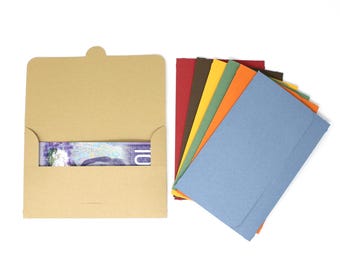 Handmade Rectangle Money Envelopes - Set of 7 Envelopes with Tab Opening - 4 1/2" x 6 3/4" - For Cash, Notes, Gift Cards, etc.