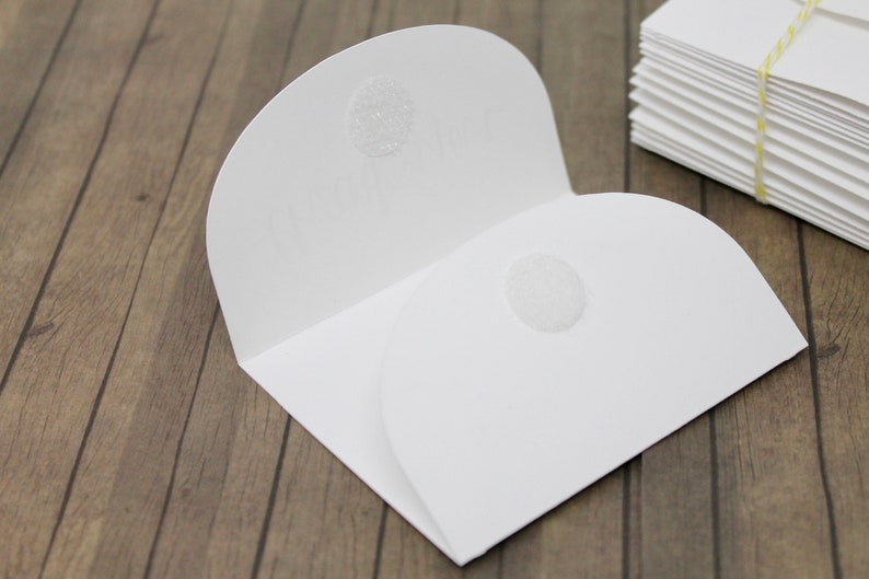 Thank You Note Cards Tri-Fold Opening with Velcro Set of 15 White Card Stock Small Thank You Cards 2 3/4 x 3 1/4 image 2