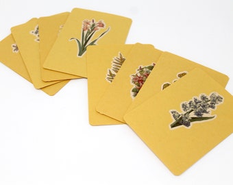 Handmade Envelopes - Set of 8 - Lightweight Kraft Paper with Floral Embellishments - 3 1/2" x 5" - For Gift Cards, Business Cards, Notes