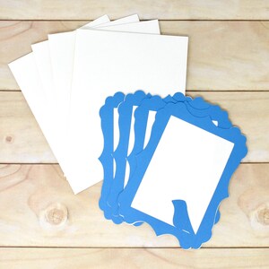 Cartes de correspondance simple face avec enveloppes - Lot de 4 - Silhouette d'oiseau bleu - Cartes de 3 3/4 po. x 5 po. - Courrier colibri, emballage de commande, etc.
