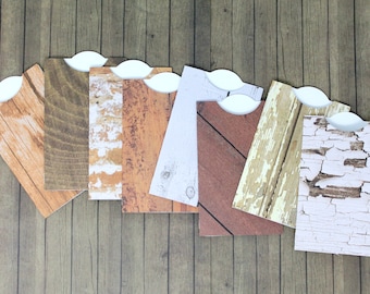 Woodgrain Note Cards - Set of 16 - Vintage Wood Patterns - Brown, Grey, White - 4" - Woodsy - Ideal for Writing Notes, Gift Enclosures