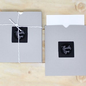 Enveloppes Open Sleeve Gris clair - Ensemble de 10 - 3 1/2 » x 4 1/4 » - Merci - Inserts blancs - Pour les clients, Emballage de commande, etc.