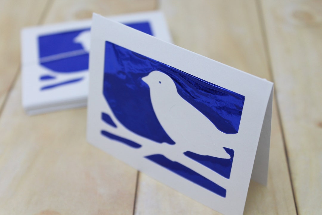 Small Gift Enclosure Cards Set of 12 Metallic Royal Blue Etsy