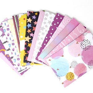 Enveloppes en papier faites à la main - Ensemble de 15 - Enveloppes à motifs colorés amusants avec rabat - 3 1/2 » x 5 1/2 » - Pour carte de visite, argent, cartes-cadeaux