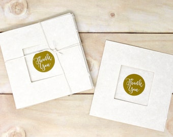 Square Parchment Thank You Cards - Set of 18 - Lightweight Note Cards - Ideal for Writing Notes, Gift Enclosures, Order Packaging, etc. 3.5"