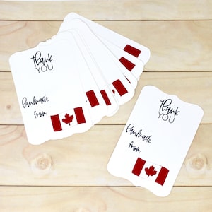Fabriqué au Canada - Cartes de remerciement - Lot de 10 - Simple face - Drapeau du Canada - 3 1/2" x 5 1/4" - Coffrets cadeaux, emballage de commande, etc.