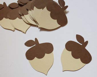 Acorns - 20 Fall Embellishments - 2" Thanksgiving or Fall Acorn Die Cuts for Scrapbooking, Table Decor and more