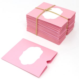 Enveloppes faites à la main - Ensemble de 30 - Rose et blanc - 3 « x 3 1/2 » - Convient aux cartes-cadeaux, cartes de visite, petites cartes, pochettes d’argent, etc.